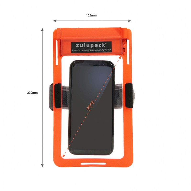 Support téléphone étanche Twist & Ride, vue de face avec smartphone